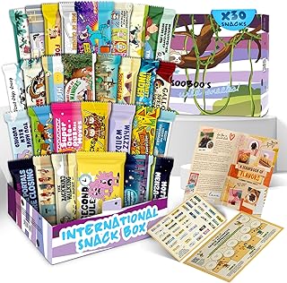 International Snack Box, Giftable Exotic Universal Treats and Candies, Foreign Foods from around the World, Authentic Tasting Experience Inspired by European, Korean and Japanese Cultures