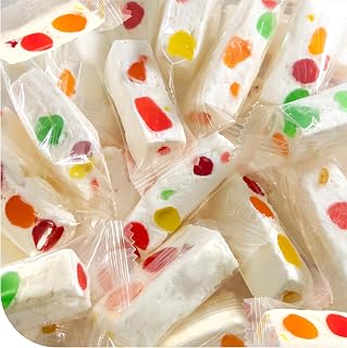 Jujube Nougat, Nougat Candy with Fruit Jelly Pieces - 35 Count, 12 Oz Bag | Individually Wrapped Chewy Candy for Office & Gift Bags