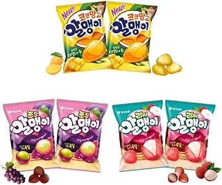 Korean Jelly Candy, Korean Snacks, Mango Grape Lychee Flavor Fruit Chews | Chewy korean gummy candy and sweet gummy candy; premium korean candy dollar value pack perfect for party favors and gifts