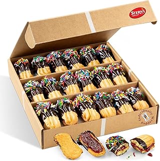 Italian Cookies Gift Basket | Chocolate Covered Cookies | 15 Cookies Individually Wrapped | Fresh Bakery Cookies | Birthday Food Gifts | Gourmet Cookies Gift | Kosher & Nut Free | Stern's Bakery