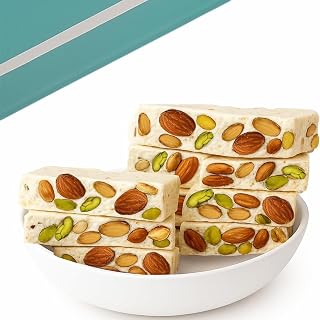 ANDY ANAND CHOCOLATIER Nougat Candy With Nuts, 7 Oz | Gluten Free, Mixed Nut Soft Brittle, Made with Wildflower Honey & Almonds, Made in Europe Torrone Italian Candy