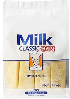 Milk Korean Rice Snack - 24 Pack Kid-Friendly School Snack, Rice, Non-Fried, Zero Trans Fat, Individually Wrapped, 240g (8.47oz)