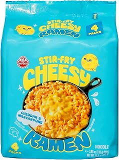 OTOKI Cheesy Ramen Noodles, Mac & Cheese Meets Ramen, Cheddar & Mascarpone Flavor, Korean Instant Ramen, 3.88 oz Pack of 4