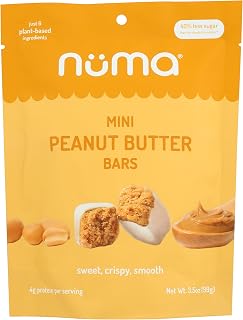 Mini Peanut Butter Bars - Vegan, Low Sugar, High Protein, Low Calorie, All Natural, Gluten Free - Crunchy Plant Based Snack - 3 Bags with 8 Individually Wrapped Pieces