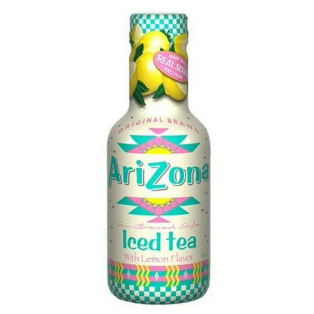 AriZona Iced Tea Lemon - Made with Real Sugar 16.9 oz Plastic Bottles - Pack of 20
