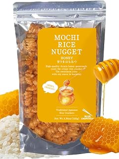 Mochi Rice Nuggets, Honey Glazed Rice Crackers, No MSG, 4.9 oz (140 g) | Light, Crispy Japanese Crackers with a Sweet Crunch - No MSG, No Artificial Colors or Preservatives, Made in Japan