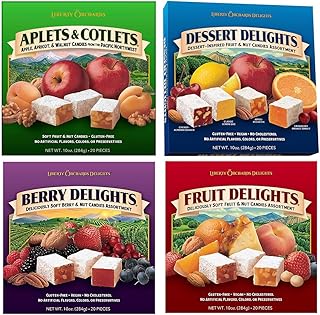 Liberty Orchards Aplets & Cotlets, Berry Delight, Fruit Delights, Dessert Delights, 4 Pack Variety