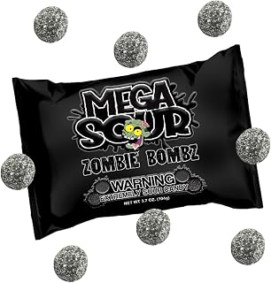 Barnetts Mega Sour Candy Zombie Bombz 104g / 3.7OZ - Handmade British Hard Sweets - Extreme Sour Candy Challenge - Retro Party Bag & Gift Hamper Treats