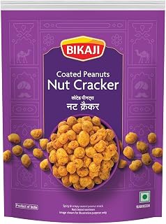 Bikaji Nut Cracker Coated Peanuts 14.11 oz (400g), Indian Snacks, Shing Dana, Crunchy and Flavorful, Authentic Party Mix, Bar munching, On-the-Go, Ready-to-Eat Tea-Time Snack
