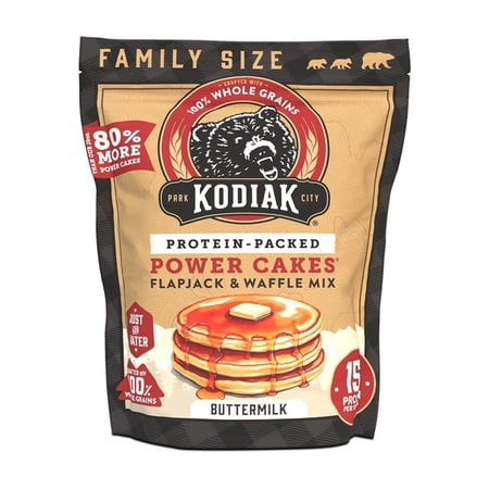Kodiak Protein-Packed Power Cakes Buttermilk Pancake and Waffle Mix, 36 oz Bag