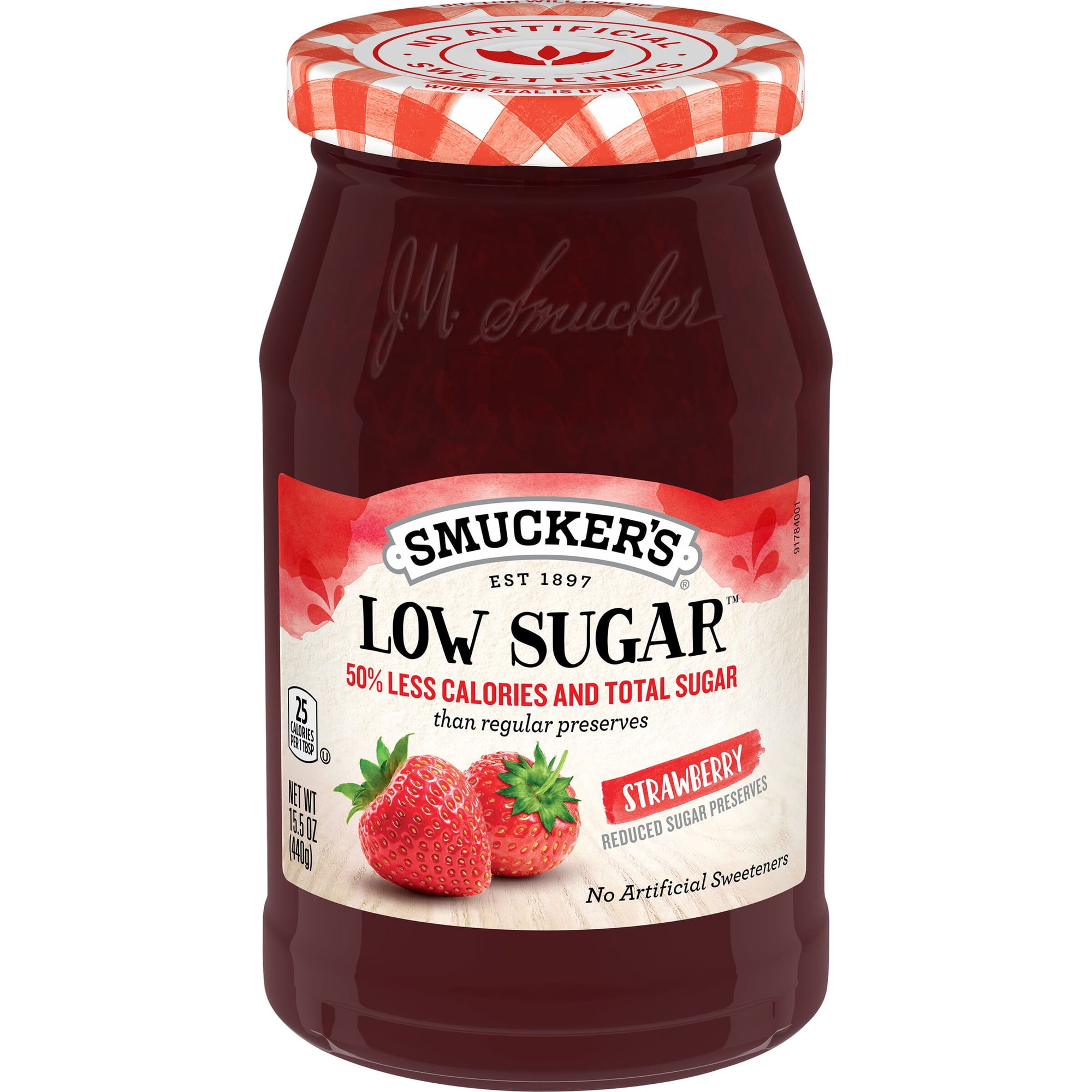 Smucker's Low Sugar Preserves Strawberry, 15.5 OZ