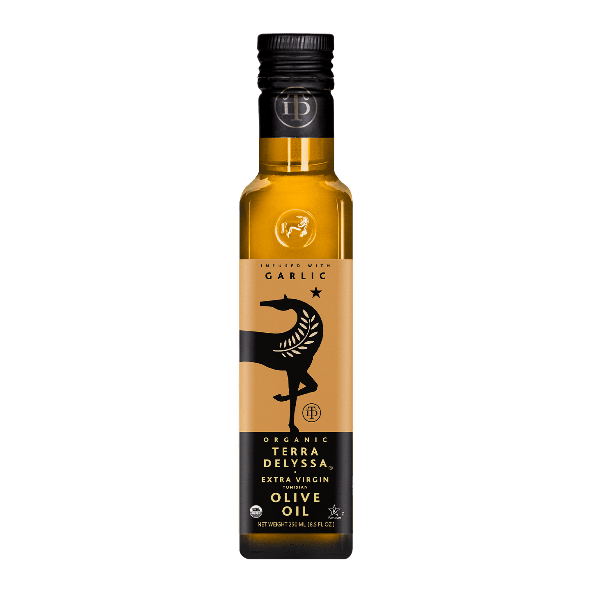 Terra Delyssa Organic Extra Virgin Olive Oil Infused Garlic 8.5FO Glass