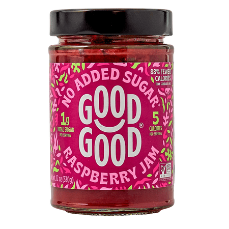 GOOD GOOD Raspberry Jam, No Added Sugar, Low Calorie, Keto Friendly, 12 oz