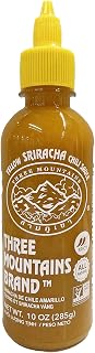 Original Three Mountain Sriracha Hot Chili Sauce Most Spicy flavor Bottle - 10 oz (Yellow Spice)