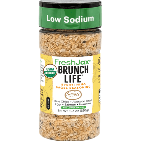 FreshJax Brunch Life Everything Bagel Seasoning, Low Sodium Blend, 5.3 oz