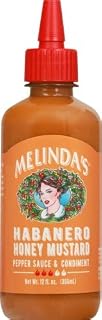 Melinda's Habanero Honey Mustard - Sweet & Spicy Honey Mustard, 12oz 1pk | Hot Honey Mustard Made With Fresh Peppers, Real Mustard, Perfect for Drizzling, Marinating or Dipping