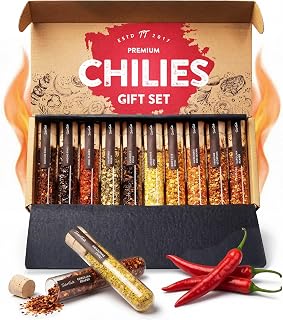 TIMBER TASTE Hot Sauce Gift Set [UP TO 1,200,000 SCOVILLE] - 10 Exotic Chili Pepper Flakes & Tasting Kit | Spicy Mens Gifts | Birthday Gift Husband Boyfriend Brother | Foodie Day Father Dad