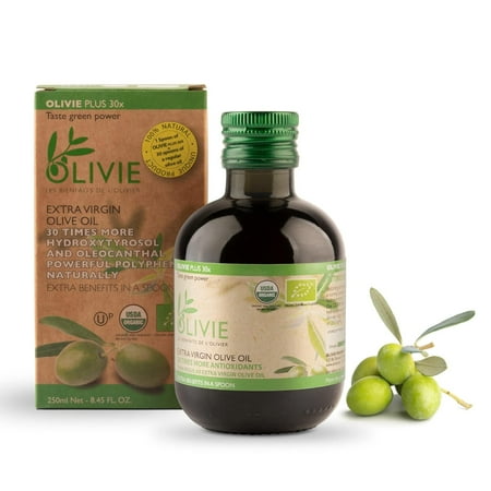 Organic High Polyphenol Rich Extra Virgin Olive Oil OLIVIE PLUS 30X | Moroccan Desert Olive Oil | EVOO | Organic, Kosher | 250 ml Glass Bottle