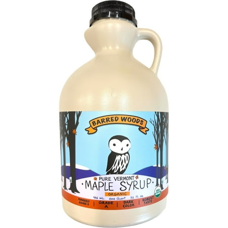 Pure Vermont Organic Maple Syrup, Grade A Dark Robust (Formerly Grade B) - One Quart Plastic Jug (32 oz)