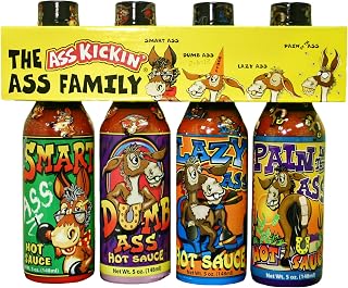 KICKIN' Family Hot Sauce Gourmet Gift Set - 5oz. 4 Pack - Try if you dare! - Perfect Ultimate Gourmet Gift for the Hot Sauce Fan