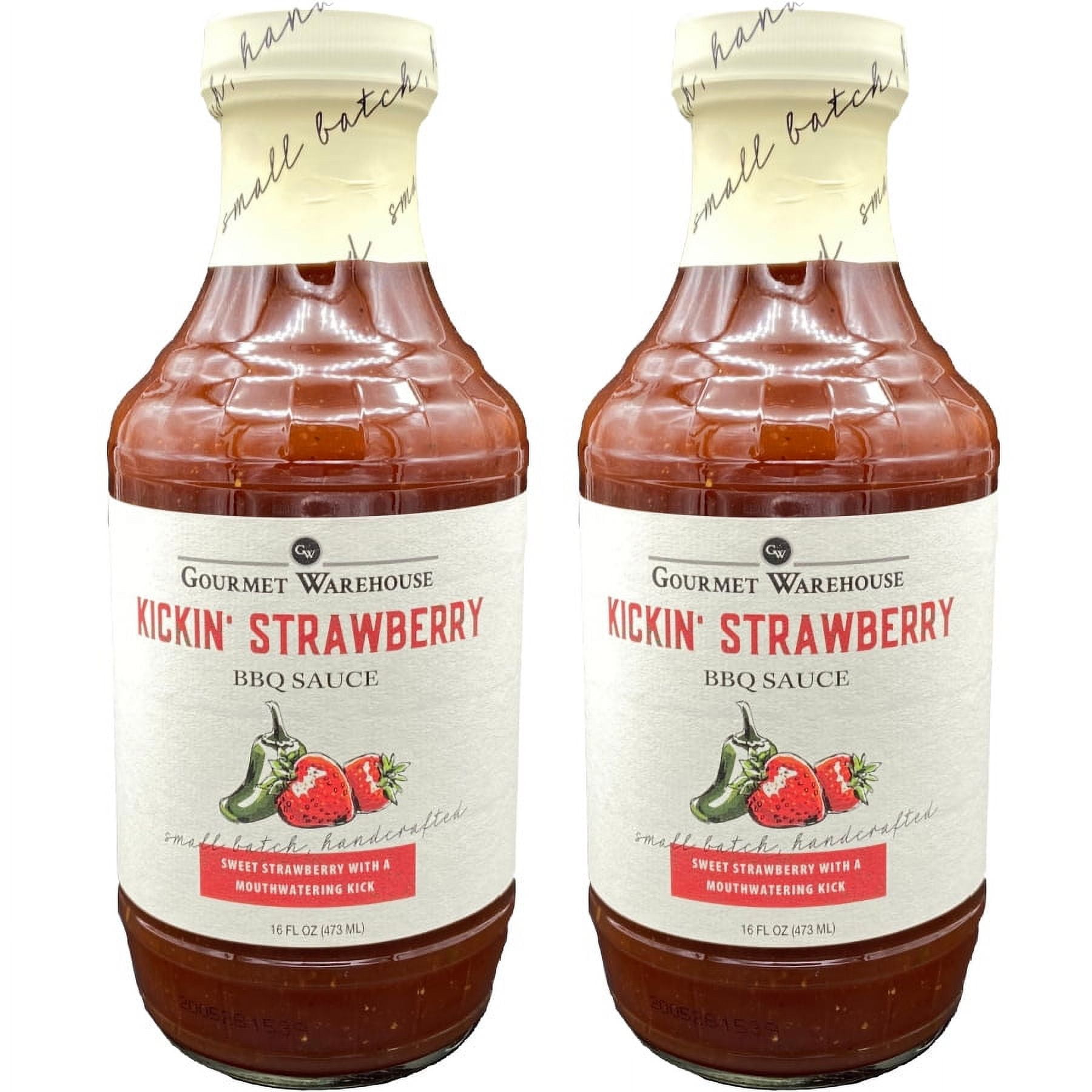 Gourmet Warehouse Kickin' Strawberry BBQ Sauce, 16 Fl ozs, 2 Pack - No MSG, No HFCS