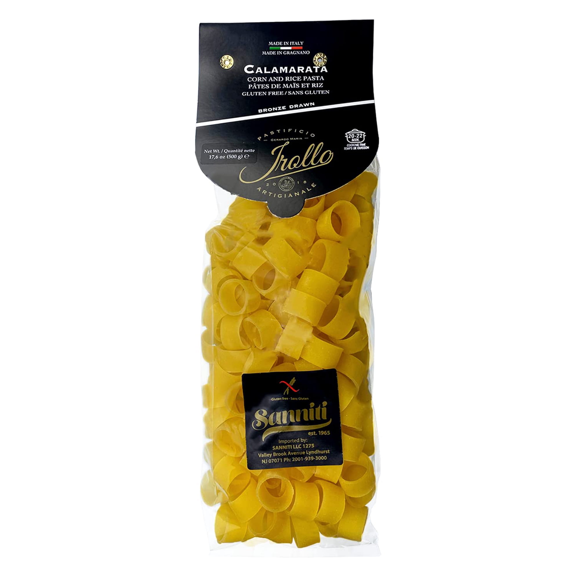 Sanniti Artisanal Gluten Free Pasta di Gragnano Imported From Italy, 17.6 oz (Calamarata)