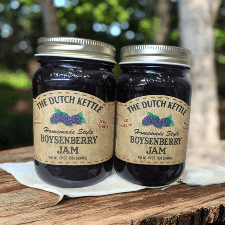 The Dutch Kettle Amish Homemade Boysenberry Jam - 2 Pack (18 oz Jars) - Small Batch, Sweet & Fruity, Amish Style