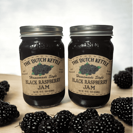 The Dutch Kettle Blackberry Jam - Amish Homestyle Fruit Jam, 2 Jars (19 oz Each)