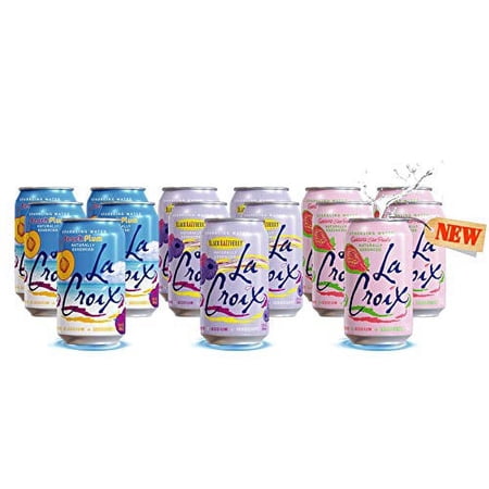 La Croix Sparkling Water - Variety Pack | 3 New Summer Flavors | Beach Plum, Black Raspberry, Guava Sao Paolo. Naturally Essenced Flavored Water | Pack of 15