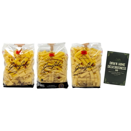 Garofalo Imported Italian Pasta 3 Shape Variety (1) Each: Elicoidale, Mezze Maniche Rigate, Penne Ziti Rigate (16 Ounces) + MerlinsMart Zine