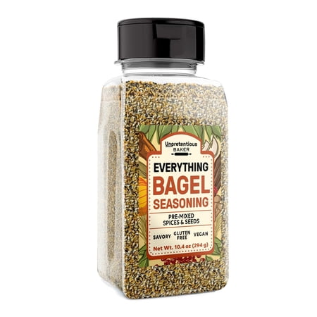 Everything Bagel Seasoning Add Texture & Flavor to Any Recipe, Mix of Sesame Seeds, Garlic, Onion & Salt, Convenient Shaker Bottle 8 Ounce