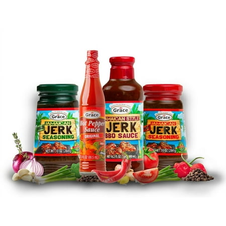 Grace Jamaican Jerk Box - Jerk Seasonings, BBQ & Hot Sauce Pack