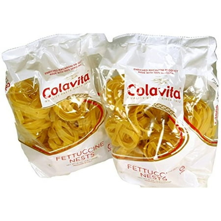 Colavita Imported Italian Fettuccine 100% Semolina Pasta Nests ( 2 Packs Of 16 Oz Each )