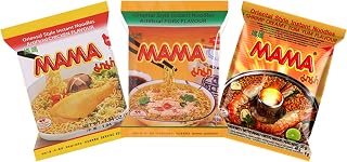 MAMA Ramen Style Instant Oriental Noodles Variety 30 Pack, Chicken, Pork, Creamy Shrimp