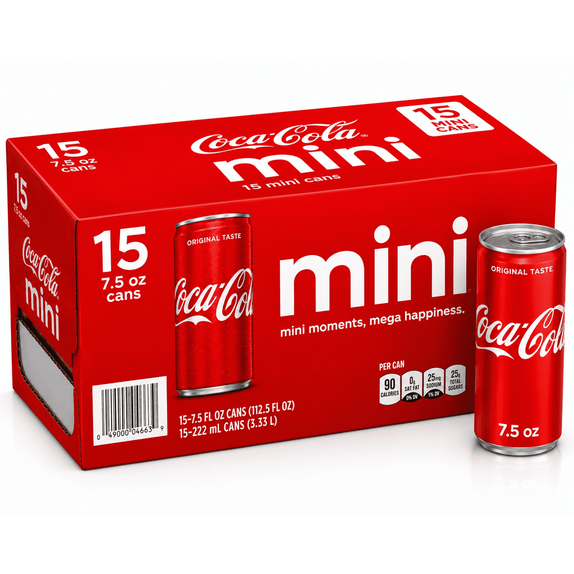 Coca-Cola Mini Cans Original Taste 15 Pack 7.5 fl oz