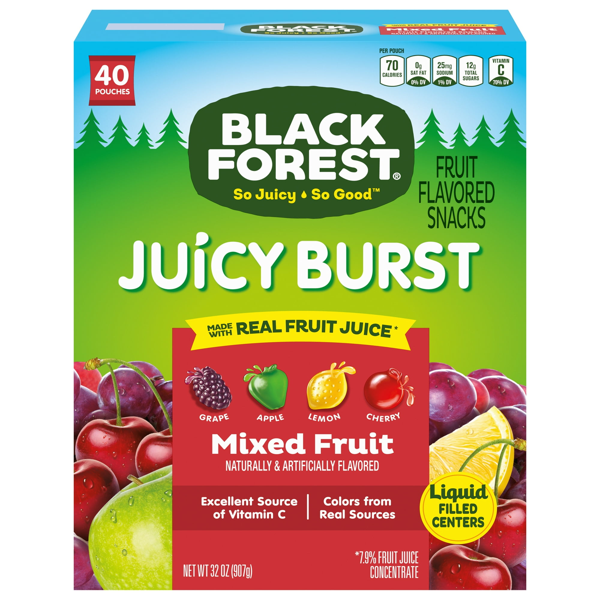 Black Forest Mixed Fruit Fruit Snacks Pouches, 0.8 oz, 40 Count