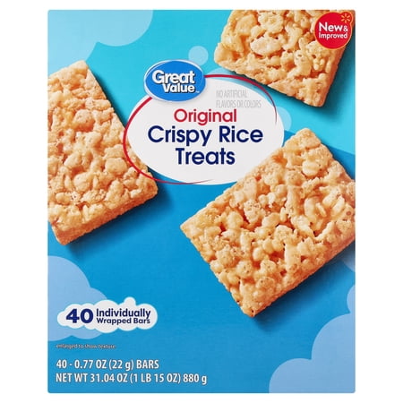 Great Value Original Crispy Rice Treats, 40 Count