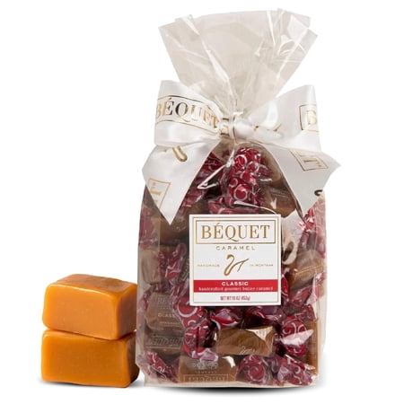 Bequet Caramel - Classic - Caramel Candy Individually Wrapped - Gourmet Caramel Candy - Made in Montana - Kosher (Star D) and Gluten Free - 16oz Gift Bag