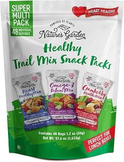 Nature's Garden Trail Mix Snack Pack 57.6oz (48x1.2oz), Individual Servings | Plant-Based, Gluten-Free Nut & Fruit Blend with Cranberries, Non-GMO Daily Snack for Adults & Kids, Lunch for School & Office
