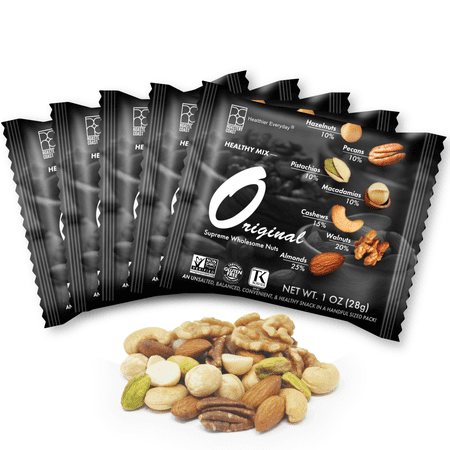 Roastery Coast - Daily Nuts Original Mixed Nuts | Mixed Nuts Snack Packs | Individually wrapped snacks | Unsalted Mixed Nuts | Nut Snacks | 22 Packs (1 oz each) | No peanuts | Deluxe assorted snack...