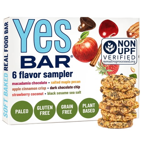 Yes Bar - Six Flavor Variety Pack - Plant Based Protein, Decadent Snack Bar - Vegan, Paleo, Gluten Free, Dairy Free, Low Sugar, Healthy Snack, Breakfast, Low Carb, Keto Friendly (Pack of 6)