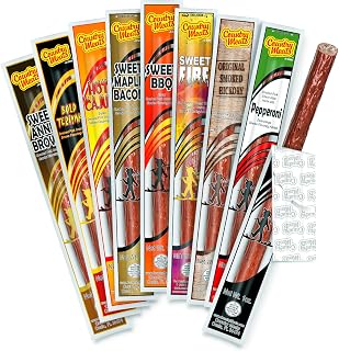 Country Meats, Meat Sticks, 0 Trans Fat, USDA Certified, Good Source of Protein, Carb Conscious Snack (9 Meat Sticks, Variety Pack)