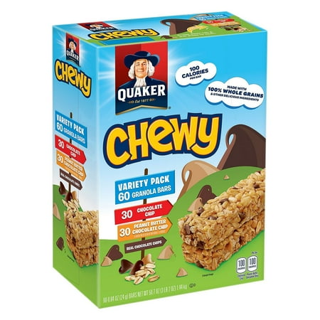 Quaker Chewy Bars, Variety Pack, 60 Ct