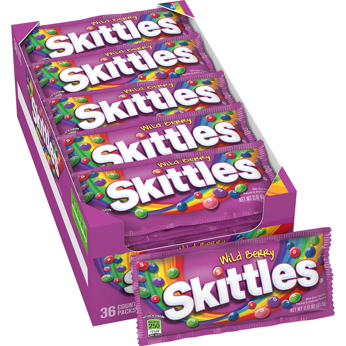 Skittles Wild Berry Chewy Candy, Full Size, 2.17 oz, 36-count