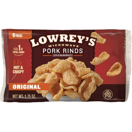 Lowrey's Bacon Curls Pork Rinds Microwave Original Flavor 8 Count 1.75 oz