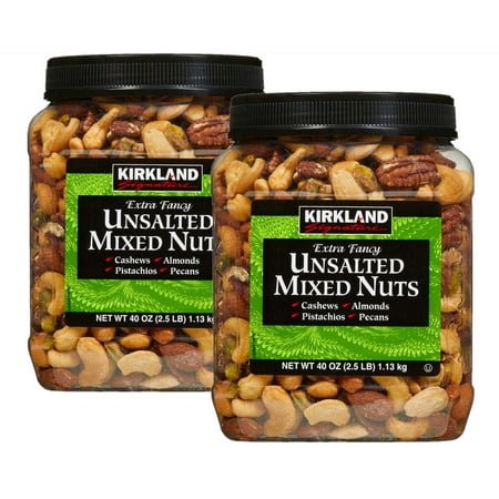 2 Pack | Kirkland Signature Unsalted Mixed Nuts, 2.5 lbs