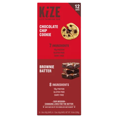 KiZE Life Changing protein Bar, Variety Pack, 12 ct