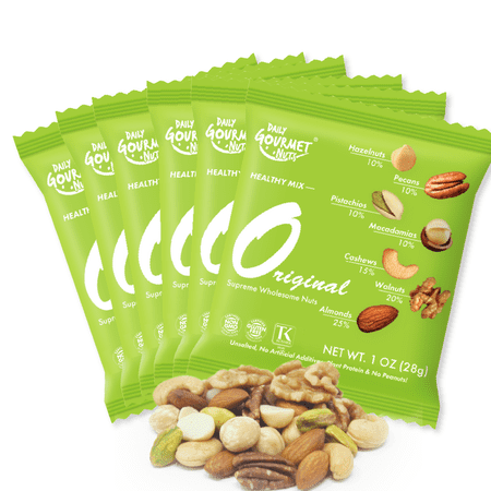Daily Gourmet Nuts - Original Mixed Nuts | 48 Packs | Unsalted Mixed Nuts Snack Packs | Individually Wrapped Snacks | Nut Snacks | No Peanuts | Deluxe Assorted Snack