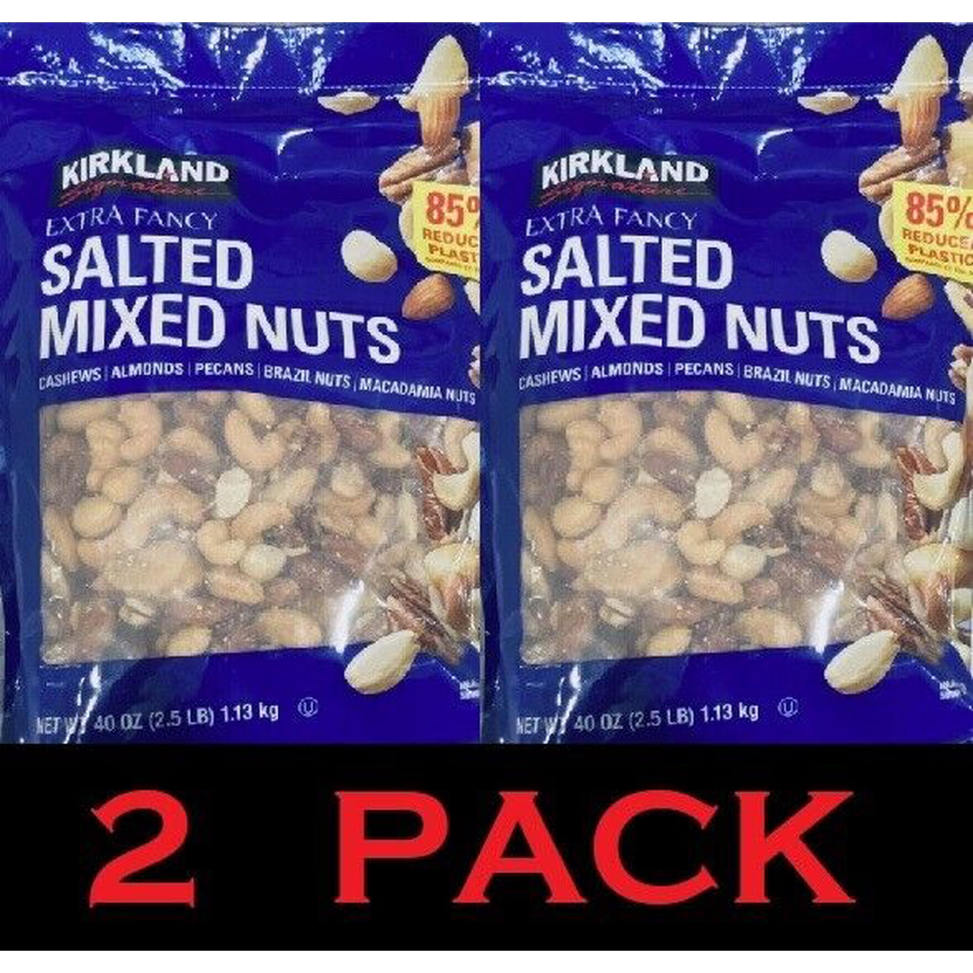 2x Signature Extra Fancy SALTED MIXED NUTS 40 oz Bag 2.5 Lbs - 2 PACK