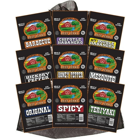 Buffalo Bills 9-ct Assorted Country Cut Beef Jerky Sampler - Nine 1.5oz Packs